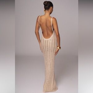 Backless maxi dress - Gold Unwind And Reset Maxi Dress
